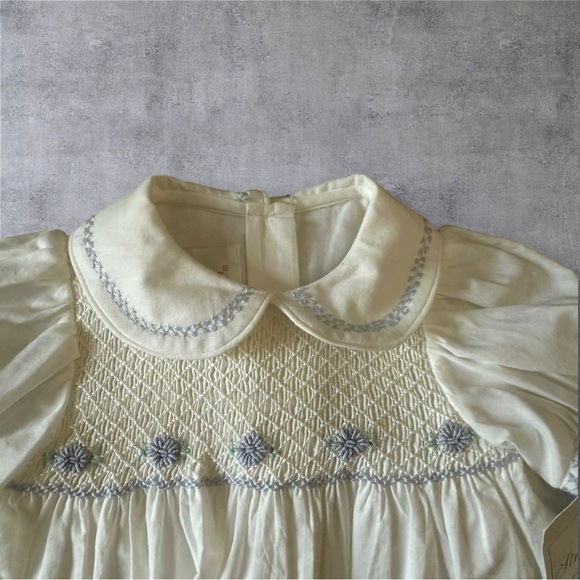 Strasburg Heirloom Dress White Smocked Lavender Embroidery Size 6M - NWT - Picture 5 of 10
